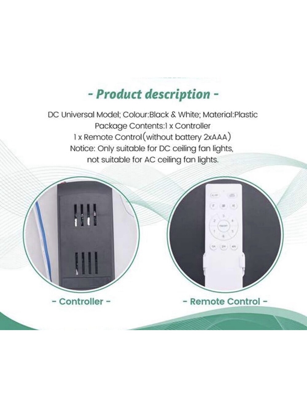 Universal Ceiling Fan Remote Control Kit Replacement, 6-Speed & Timing, Remote - Picture 7 of 7
